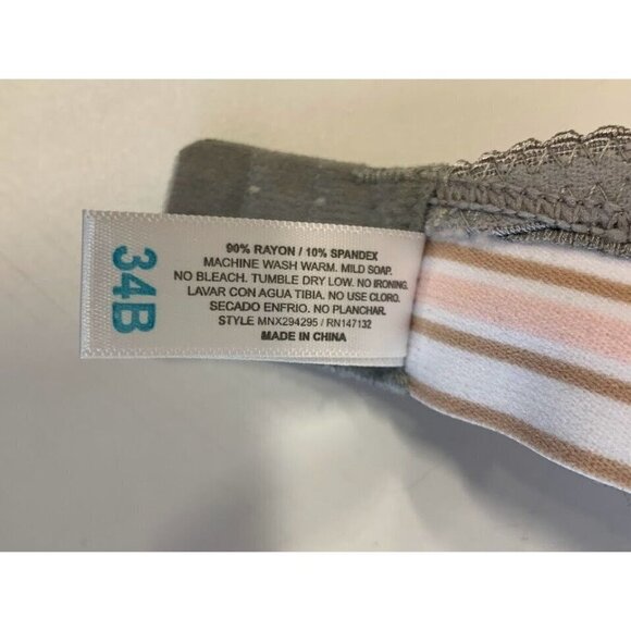 C & C California Women's Wireless Bra Plunge Ribbed Heather Grey 294295 Size 34B - Picture 8 of 10